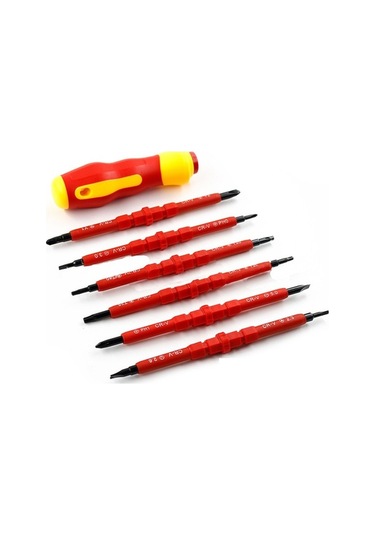 Trendooze Yumuşak Uçlu, Tutamaklı, Tornavida Taşıma Seti: Profesyonel Parça Manyetik Elektrikçi Dahil Çantası 7 Fn