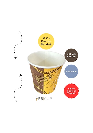 Fb Cup 6 Oz Karton Bardak 3.000 Adet Sızdırmaz