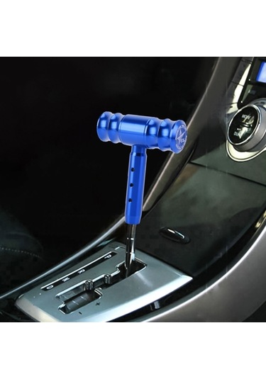 Sones Evrensel Araba Konu T-şekilli Dişli Kafası Vites Topuzu Mavi