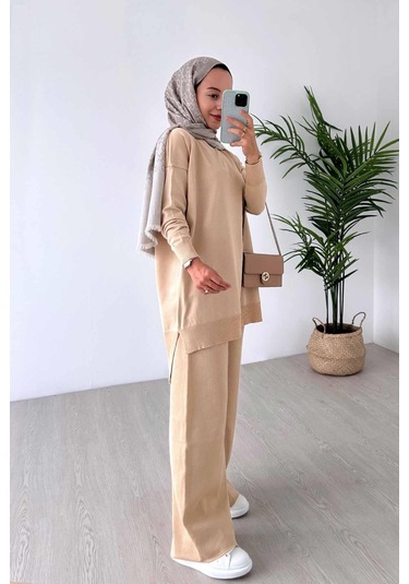 Kahijab Işıltılı Merserize Takım - Sütlü Kahve Sütlü Kahve