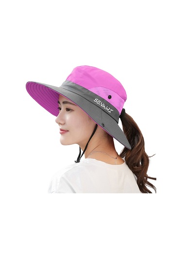Uv Işınlarına Karşı Koruyucu Geniş Kenarlı Kadın Şapkası - Hafif Ve Konforlu Güneşten Korunma Aksesuarı Mor