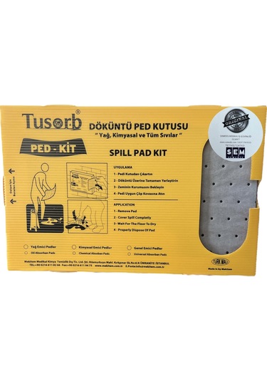 PED-KİT YAĞ VE KİMYASAL DÖKÜNTÜ TEMİZLEME PED 20'li  ( renk: gri