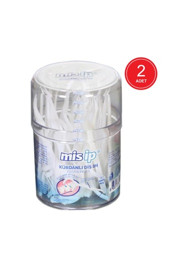 Mis İp Kürdanlı Diş İpi Silindir Kutu 50'li x 2 Paket