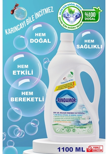 %100 Doğal Bitkisel Sıvı Jel Bulaşık Makinesi Deterjanı - Organik Portakal Yağlı