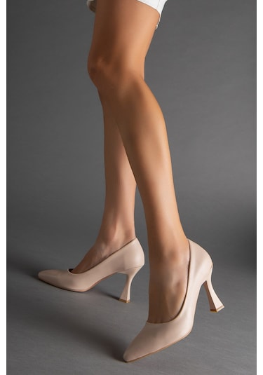 Cilt İnce Topuk Nude Kadın Stiletto-2106-Nude