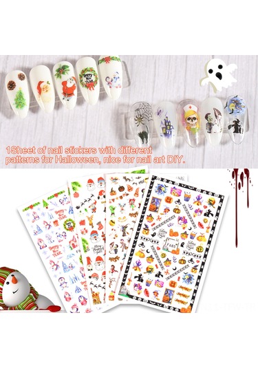 Tenfowee Halloween Tırnak Sticker Seti - F691 Modelleri, Ev Ve Salonda Kullanım İçin Dıy Tırnak Sanatı Aksesuarı, Çeşitli Desenler, Kolay Uygulama Tenfowee Halloween Tırnak Sticker Seti - F691 Modelleri, Ev Ve Salonda Kullanım İçin Dıy Tırnak Sanatı Aksesuarı, Çeşitli Desenler, Kolay Uygulama