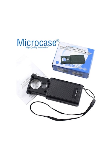 Microcase Mor Işıklı Çift Gözlü 60x 30x Büyütme Büyüteç Model By9