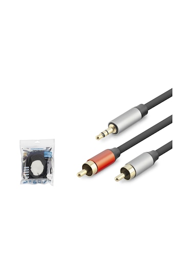 3.5 Mm To 2 Rca Ses Kablosu 10 M - Siyah Hdx1076