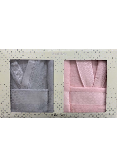 Özdilek Aile Bornoz Seti Elissa Gri Pudra Gri