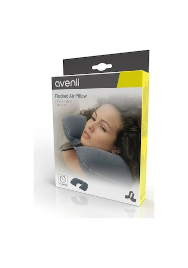 Avenli Floked Air Pillow 45cmx28cm Yastık Gri