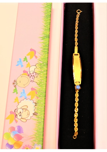 Altın Halat Zincir Bebek Künyesi Guler10000327 Sarı Altın