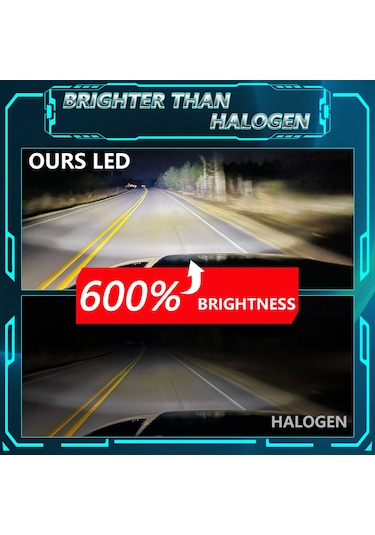 Xindoker P16 Led Araba Farı 60w 60000lm 6000k: 12000rpm Hidrolik Fanlı, 50v Akıllı Isı Kontrol, Ip67 Su Geçirmez 9006 Çiftli Set