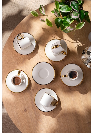 Emsan Wedding 90 Ml 6'lı Kahve Fincan Takımı Gold