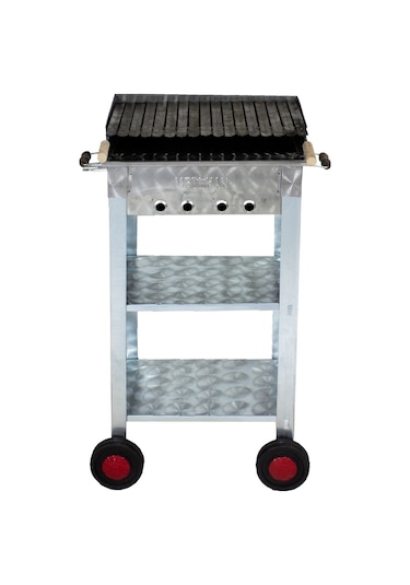 Metehan MTH-67 Pervazlı - Lama Izgaralı - Dört Tekerlekli Battal Boy Mangal