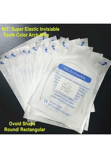 Diş Ortodonti Niti Süper Elastik Görünmez Diş Rengi Kemer Teli Yuvarlak Dikdörtgen Oval Şekil Malzemesi 5 Pcs 16 22 Lower