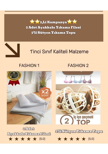 2 Adet Ayakkabı Yıkama Filesi Ve Sütyen Yıkama Topu