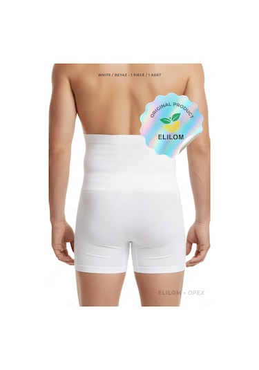 Elilom Korse Boxer Yüksek Bel Korseli Erkek İç Giyim Beyaz