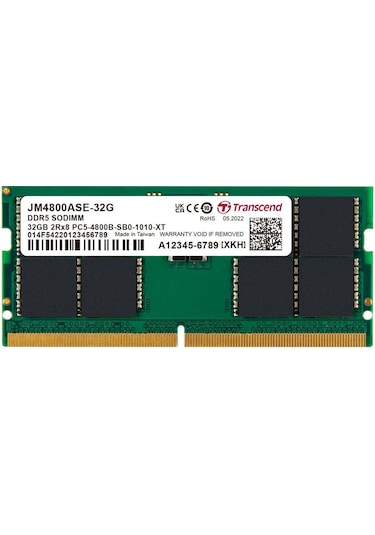 Transcend JM4800ASE-32G 32GB DDR5 4800Mhz CL40 1.1V Notebook Ram