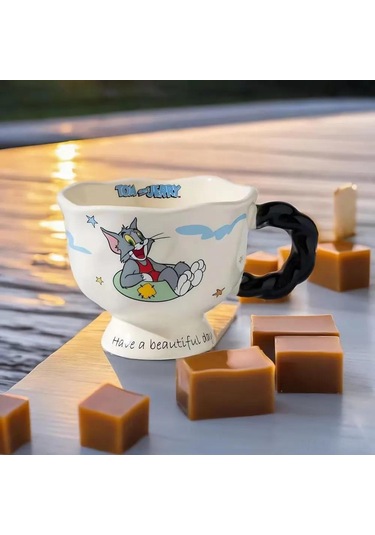 Yunboo Seramik Bardak, 360 Ml, Canlı Tasarım, Tüm Yaş Grupları İçin, 0-100 C Isı Dayanıklı,  Önerisi Kırmızı