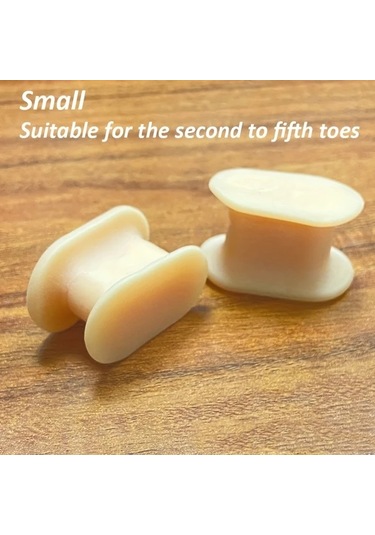 Chenkestoreone Küçük Açık Bej 2li Silikon Ayak Parmak Ayırıcı Yumuşak Jel Ped Rahatlatıcı