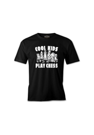 Cool Kids Play Chess Siyah Erkek Tshirt 001