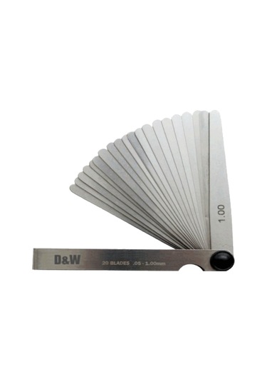 Dwmeasuring 20 Yaprak Filler Çakıları 0.05 1.00mm / 100mm