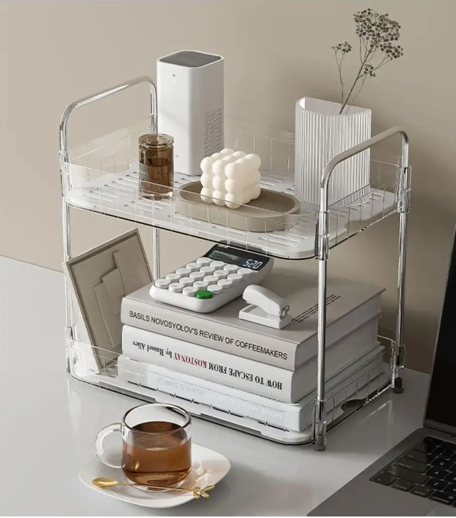 Domline Mutfak Ve Banyo İçin İki Katlı Masaüstü Raf 162046006 Beyaz