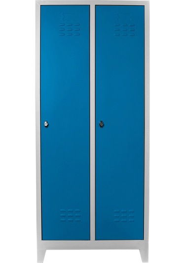 Jessan Ofis 2 li Standart Soyunma Dolabı Gri-Mavi
