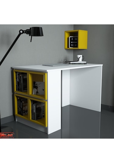 Variant Variant Box Çalışma Masası - Beyaz / Sarı Beyaz
