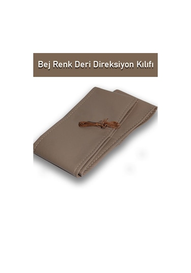 Porsche 911 İçin Uyumlu Özel Süper Deri Direksiyon Kılıfı, Dikmeli Bej Renk Spor Dikiş