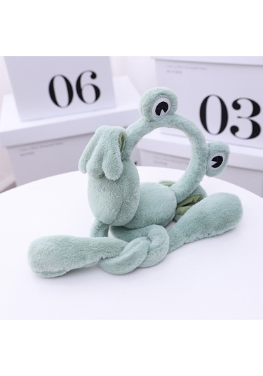Ikkb Küçük Kurbağa Kulakları Kış Çocuk Sevimli Kulak Isıtıcı Süt Yeşil