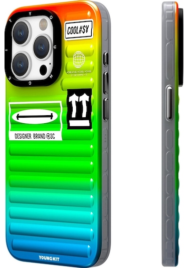 İphone 15 Pro Uyumlu Kılıf Youngkit The Secret Color Serisi Kapak Yeşil