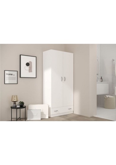 Tdesıgno Selin Giyinme Dolabı - Çok Amaçlı Dolap - Gardırop 80 Cm Beyaz