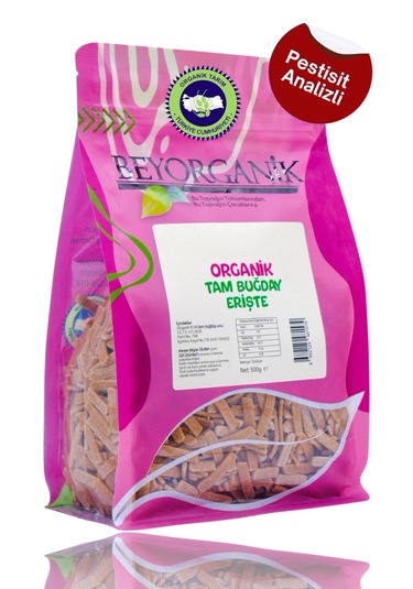 Organik Tam Buğday Erişte 500gr Pestisit Ve Aflatoksin Analizli