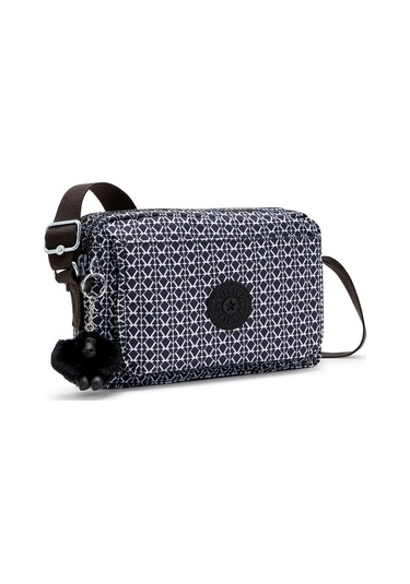 Kıplıng Abanu M Orta Boy Omuz Çantası Siyah Sıgnature Prınt Siyah