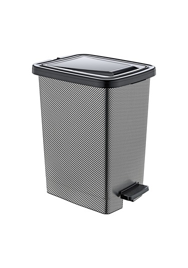 Plastik 25 Lt Slim Pedallı Çöp Kovası Gri İç Kovalı Gri