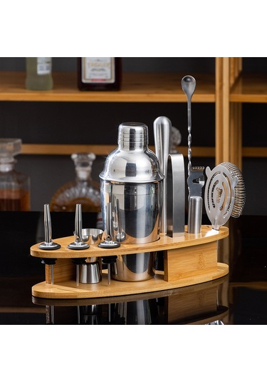 11 Parçalı Paslanmaz Çelik Kokteyl Şeker Seti - Profesyonel Bar Malzemeleri 550ml