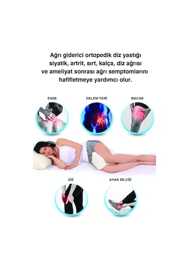 WhiteBlanco Ortopedik Diz Yastığı Viskoelastik Delikli Sünger Beyaz