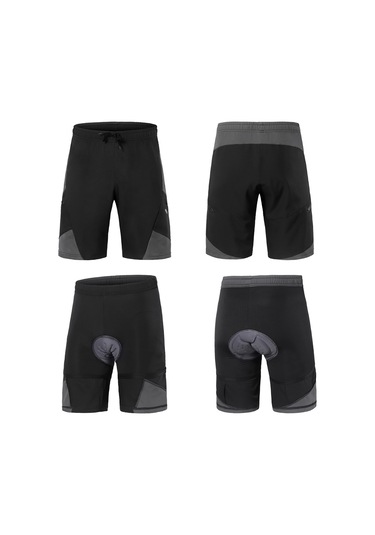 Arsuxeo 2 In 1 Cepli Yastıklı Bisiklet Şortu Erkekler Bisiklet M Siyah