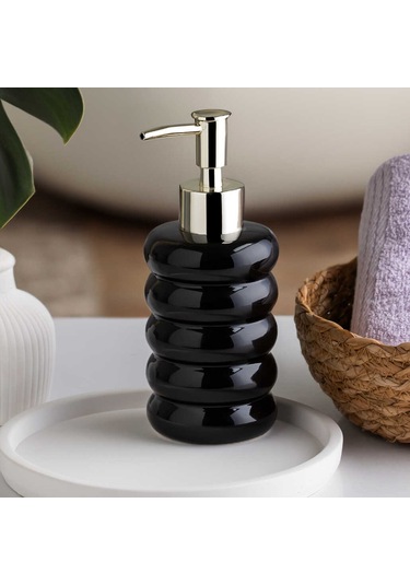 Porsima 3204 Seramik Tezgah Üstü Banyo Mutfak Lavabo Sıvı Sabunluk 275 ML Siyah