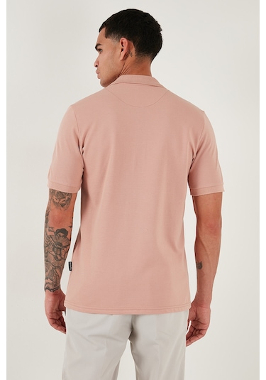 Buratti Pamuklu Regular Fit Düğmeli Erkek Polo Yaka T Shirt 5902127 Pudra