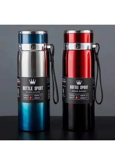 Liangmei 1l Yalıtımlı Su Şişesi Sıcak Ve Soğuk Su Şişesi Termos Bordo