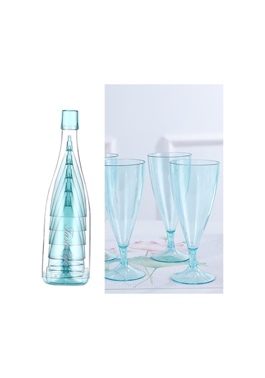 Homyl 5 Adet Şampanya Bardakları Yaratıcı Bira İçecek Mavi Mavi
