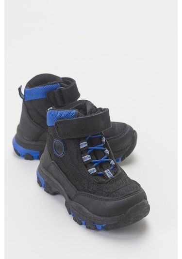 Mnpc Erkek Çocuk Siyah-mavi Suya Dayanıklı Microfiber Trekking Bot 25k3b11006273 Siyah-mavi