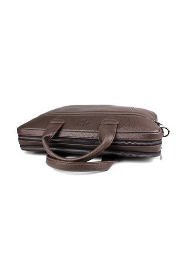 Unisex Kahverengi Çok Bölmeli 14 İnç Evrak Ve Laptop Çantası