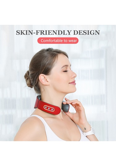 Mufunye Beyaz Boy Nack Masaj Cihazı, 42 C Sürekli Isı, 6 Farklı Masaj Modu, 9 Seviye Güç Ayarı, 15 Dakika Zamanlayıcı, 4 Başlı, Usb Şarjlı, İçinli Pil Çok Renkli