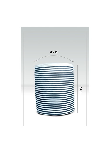 Vedsey Silindir Çok Amaçlı Düzenleyici Hurç 45 x 50 CM Lacivert Çizgili Lacivert