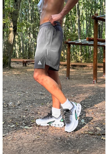 Flaw Fermuar Cepli Sportif Şort Füme Füme