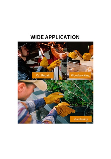 Geeksen Xl Büyüklük Sarı İnek Derisi Elektrik Kaynakçılığı Eldiveni - İş Güvenliği, Sıcaklığa Dayanıklı, Kaymaz Önleyici