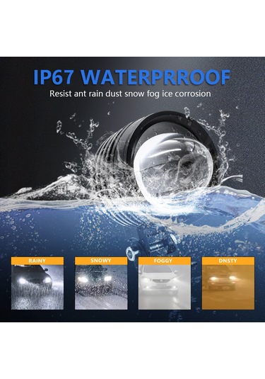 Padalink "1 Adet 30w 3000lm Çift Renkli Motosiklet Led Farı - Su Geçirmez, Dayanıklı"